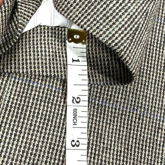 CHAPS Sports Coat Mens 40R Brown Windowpane‎ Lambswool Blazer - Picture 10 of 12